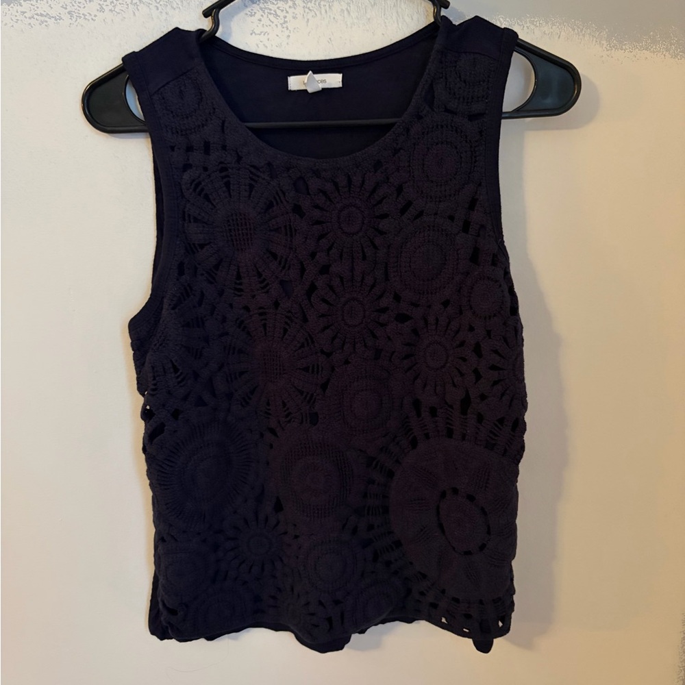 Maurices Black Crochet Tank Top